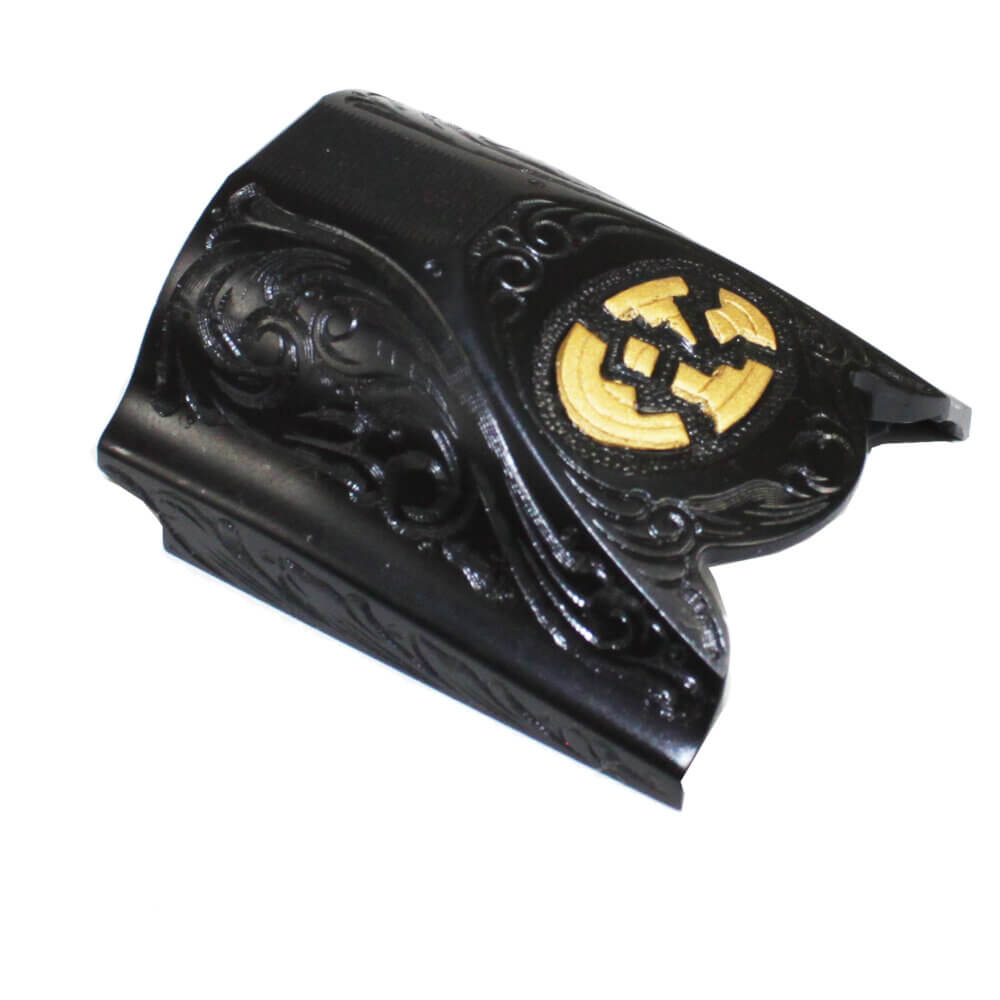 Top Latch, Blue, Super Scroll, Gold Broken Target CUSTOM