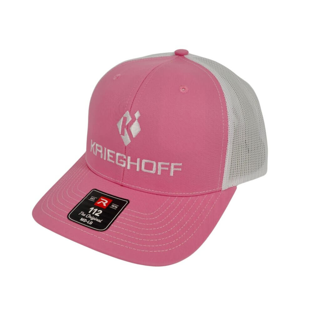 Krieghoff “Richardson” Trucker Hat, Pink/White