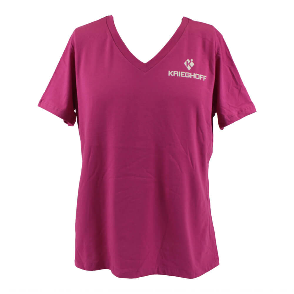 Krieghoff Ladies’ V-Neck T-Shirt, Relaxed Fit, Pink
